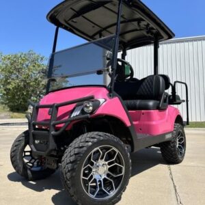 Custom Yamaha Drive2 Lifted Golf Cart – Hot Pink | Off-Road Wheels, MadJax Guard, Premium Seats