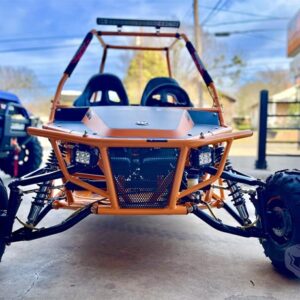 Yellow Premium Off-Road Recreational Go-Kart — Dual Seat Trail Buggy with Roll Cage